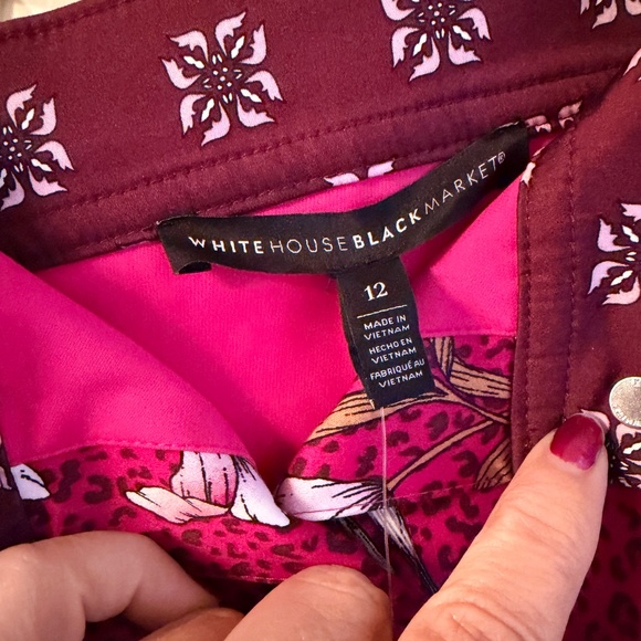 White House Black Market Mixed Print Bodice Size 12 - Picture 2 of 4